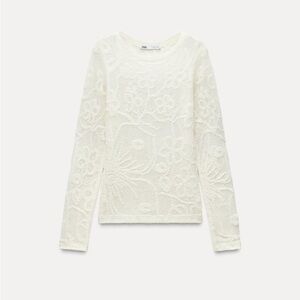 NWT Zara floral knit top